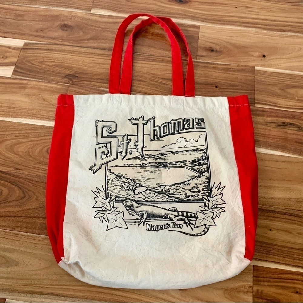St. Thomas Magen’s Bay Cotton Canvas Shopping Grocery Tote
